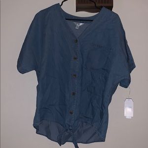 Button Jean tie top